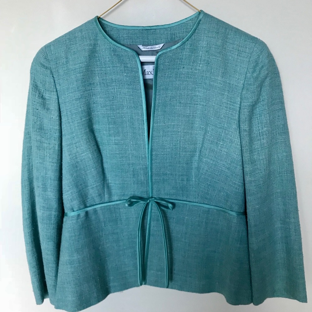 Max Mara Tweed Skirt Suit with Silk Tank
